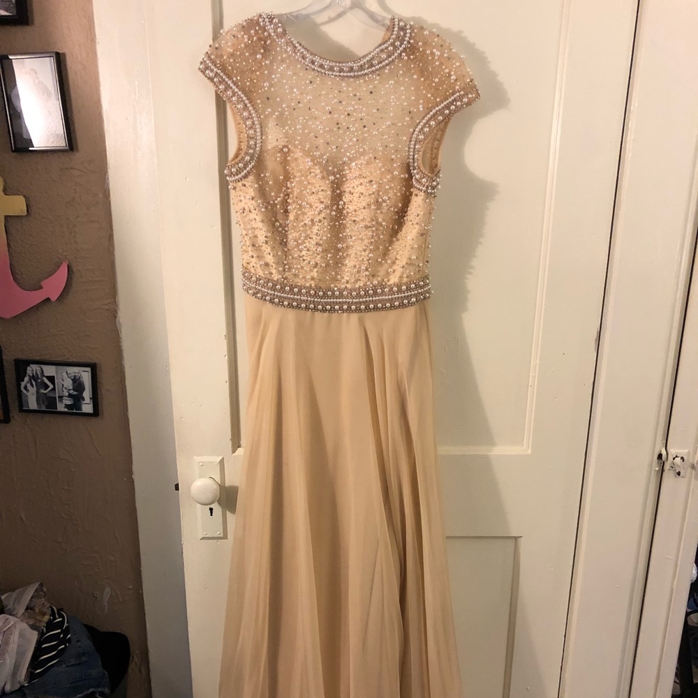 Prom or Pageant Ivory Pearl Dress